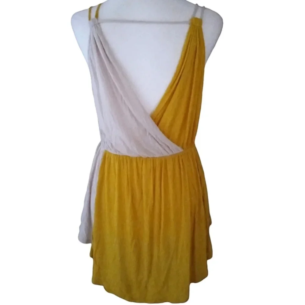 Free People Last Night Strappy Color Block Tank Top Size Small Sunglow Color - Picture 5 of 10